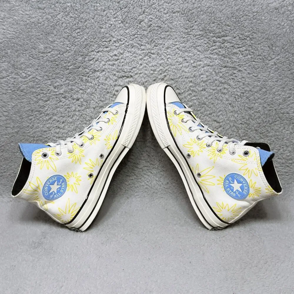 Converse Chuck 70 Sunny Floral Be Nice Mens Size 9 High Top Sneakers Blue Yellow